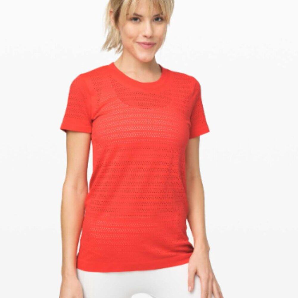 Lululemon Breeze By Short Sleeve Red Approx. S/M